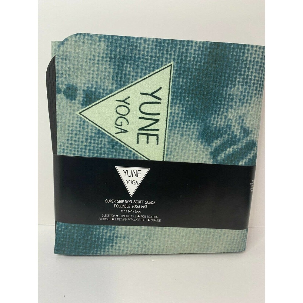 Yune Yoga Mat super grip non scuff suede foldable yoga mat green 72”x74” new